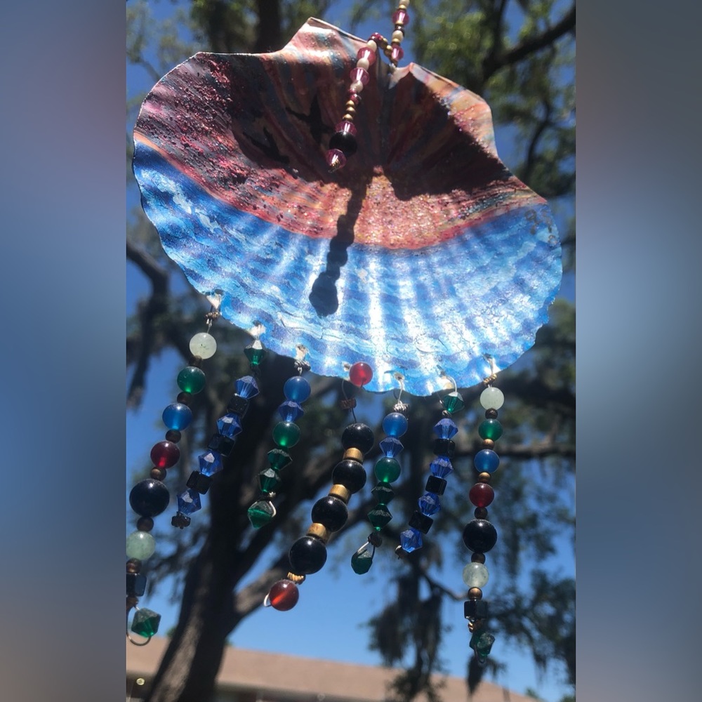 Mixed Media Crystal & Gemstone Seashore Suncatcher- NWT/ Hand Crafted